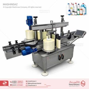 دستگاه لیبل زن مواد شوینده پشت چسب دار برای بطری مایع ظرفشویی، دستشویی و شامپو (کتابی/بیضی/گرد)